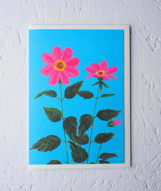 Greeting Card - ‘Dahlia’ by Stengun Drawings