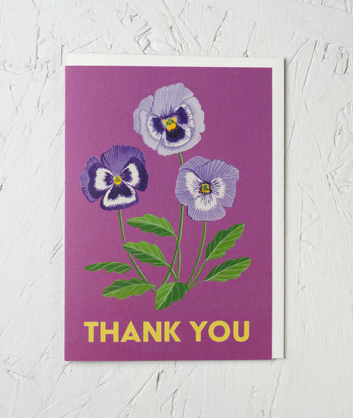 Greeting Card - ‘Thank You Pansy’ by Stengun Drawings