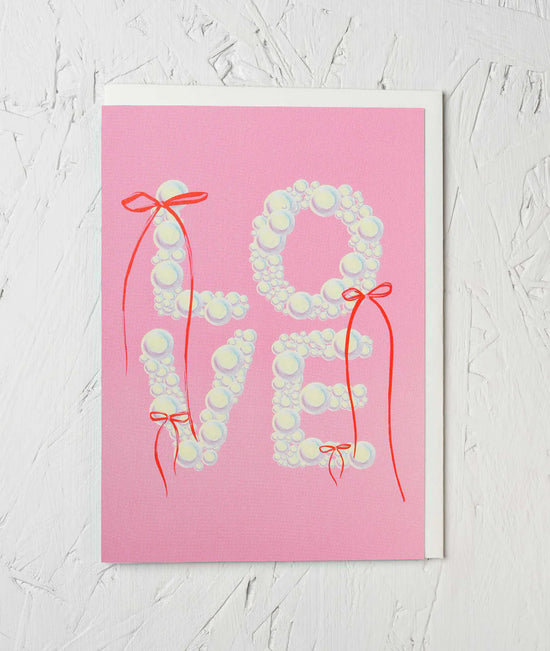 Greeting Card - ‘Love Ribbons & Pearls&