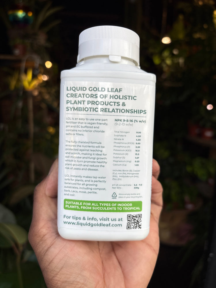 Plant food called Liquid Gold Leaf outside Urban Tropicana Chiswick in West London