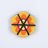 Pocket flower press that is a perfect size to press and dry flowers on the go. Flower-shaped in orange qnd yellow.. Strong elastic bands, 6 sheets of corrugated card and 10 sheets of sugar paper to ensure good pressing. 