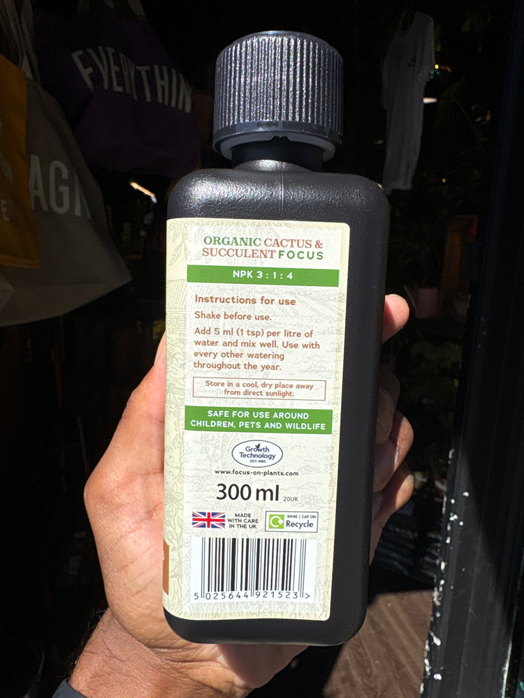 Bottle of “Organic Cactus and Succulent Focus” in Urban Tropicana&