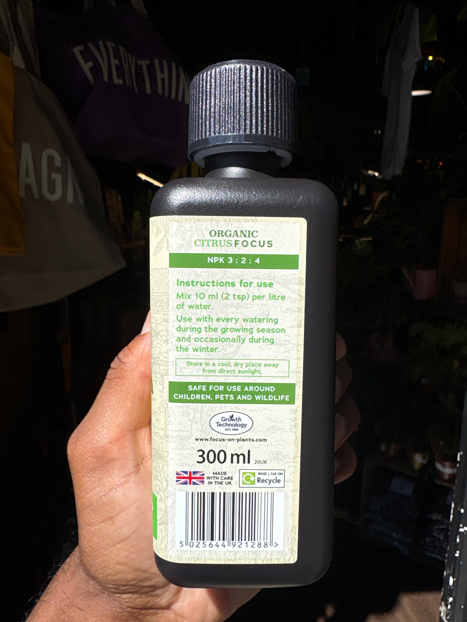 Bottle of “Organic Citrus Focus” in Urban Tropicana&