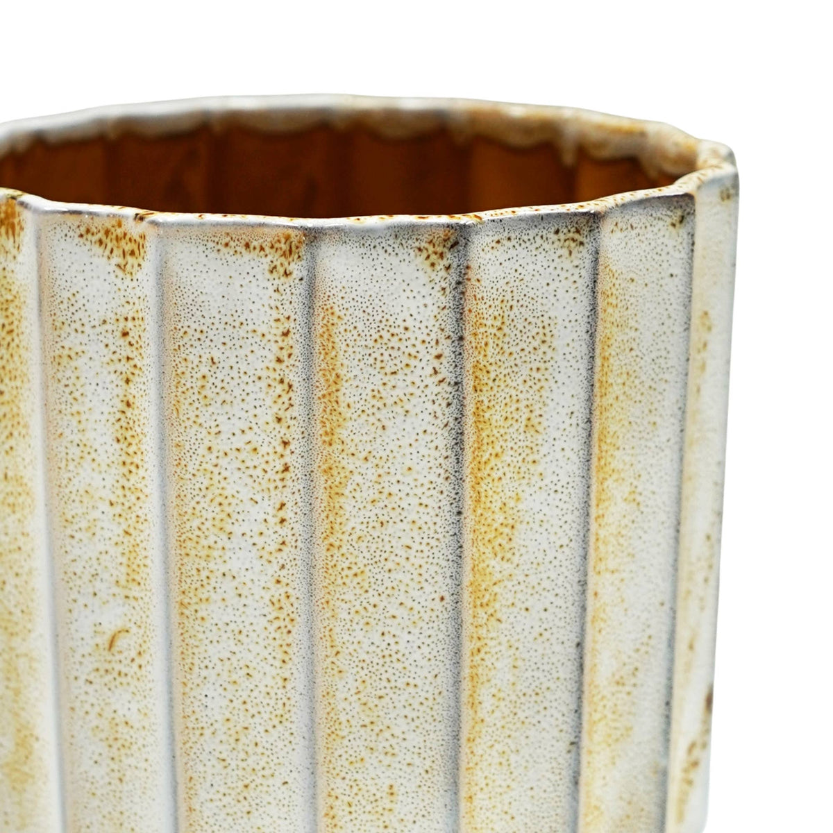 Lugano Scalloped Reactive Planter | Green | 13cm
