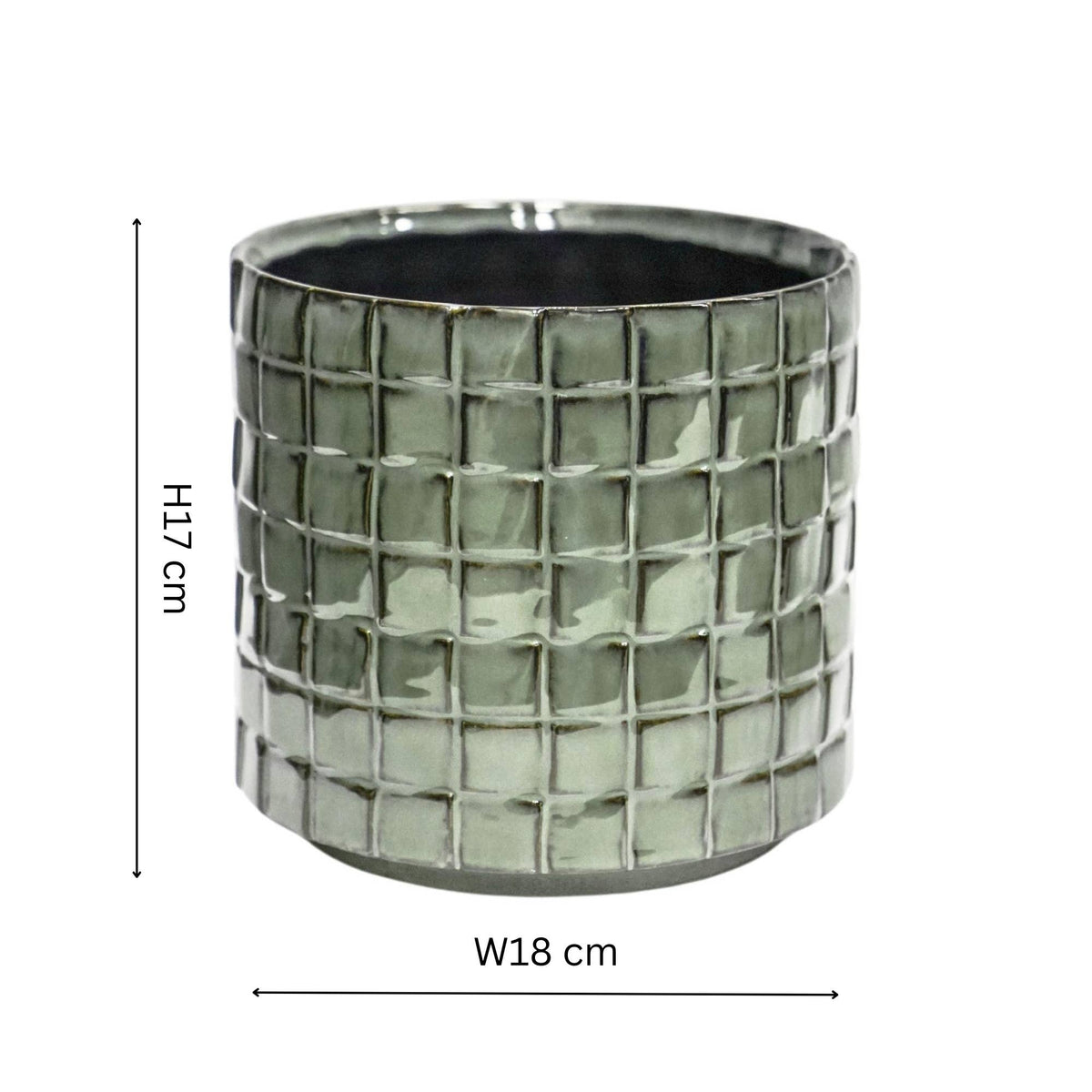 Tarah Textured Glaze Ceramic Indoor Planter | Sage Green