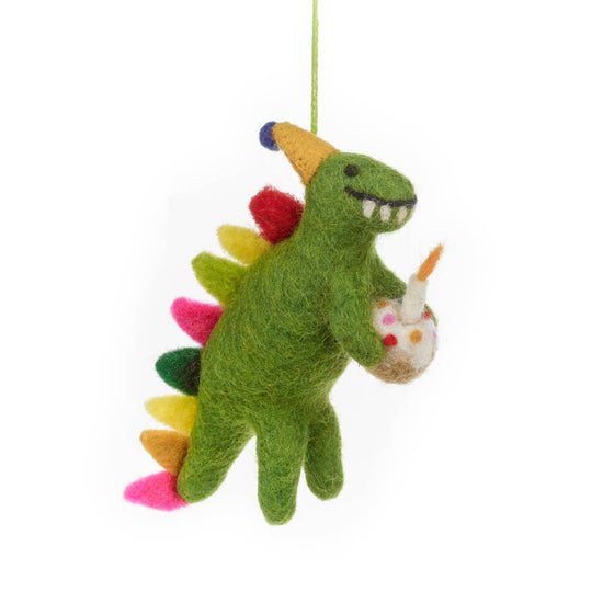 Handmade Felt Happy Birthday Dino Hanging Party Decoration