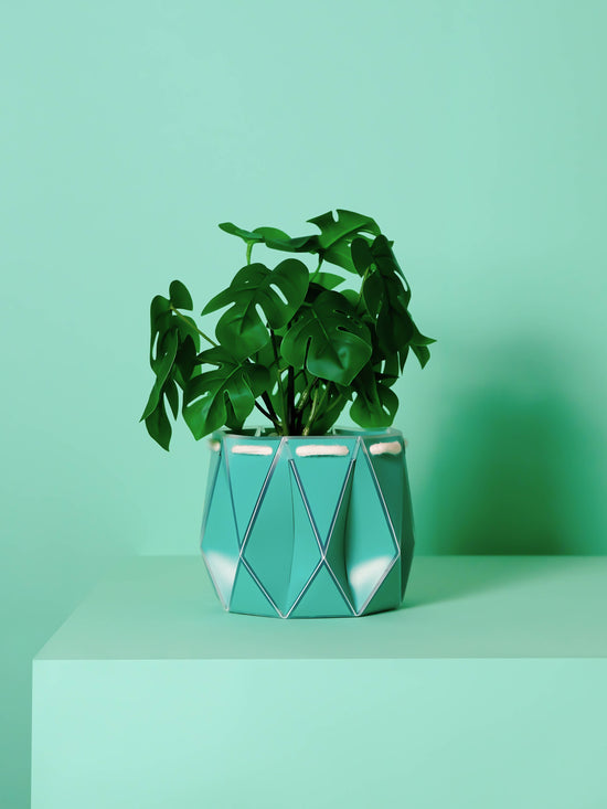 POTR | Aqua Blue Self-Watering Plant Pot | 15cm