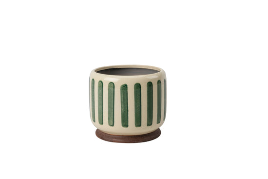 Green Stripe Pot | 18cm