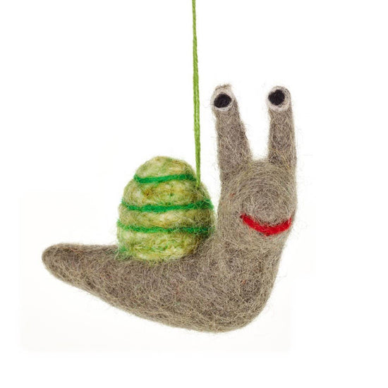 Handmade Hanging Shelby the Snail Felt Decoration