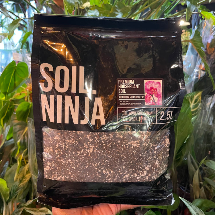 A bag of Soil Ninja | Anthurium & Orchid 2.5L in Urban Tropicana’s store in Chiswick, London.