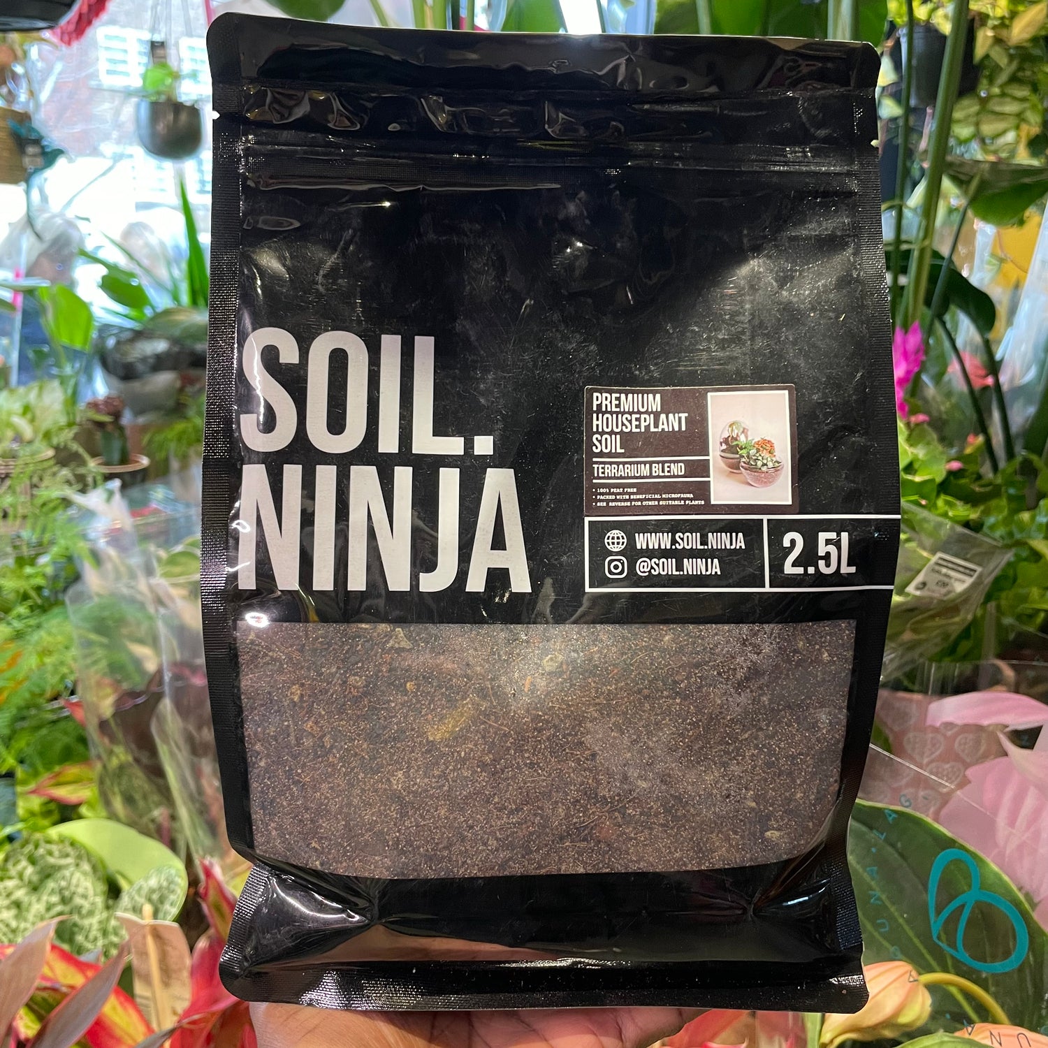 A bag of Soil Ninja | Terrarium 2.5L in Urban Tropicana’s store in Chiswick, London.